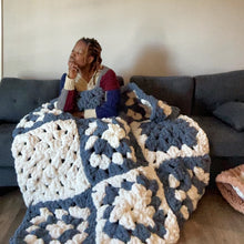 “Cozy Jumbo Chunky Hand-Crocheted Granny Square Pattern – Modern Twist on a Classic pattern, jumbo granny square , chunky granny square pattern
