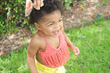 Reversible Girls Fringe Bathing Suit/ halter top