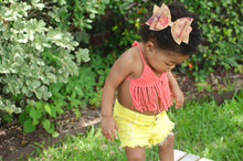Reversible Girls Fringe Bathing Suit/ halter top