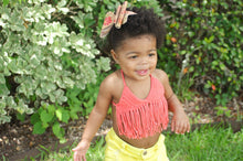 Reversible Girls Fringe Bathing Suit/ halter top