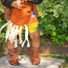 Burlap Fringe Boho Purse