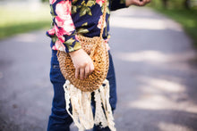 Burlap Fringe Boho Purse