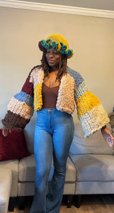 Granny square bomber jacket