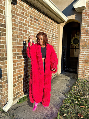 Chunky yarn jumbo duster/robe