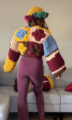 Granny square bomber jacket.