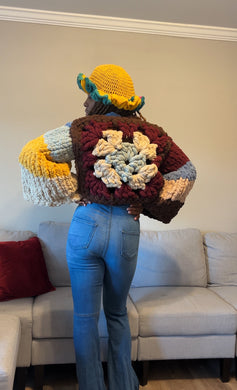 Granny square bomber jacket