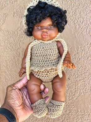 Brown  Doll Clothing Set