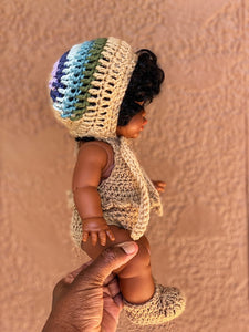 Brown  Doll Clothing Set