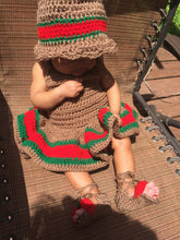 Baby Girl Crochet Dress, Hat and Sandals