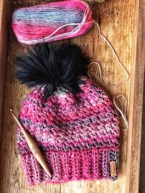 Pretty in pink slouchy beanie