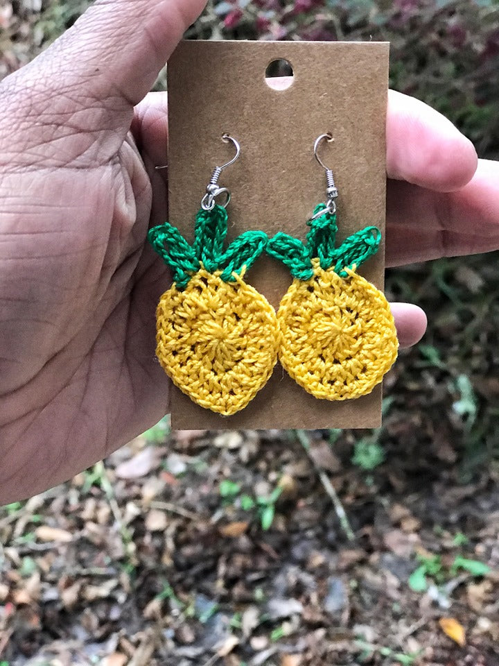 Crochet Earrings | Pineapple crochet earrings